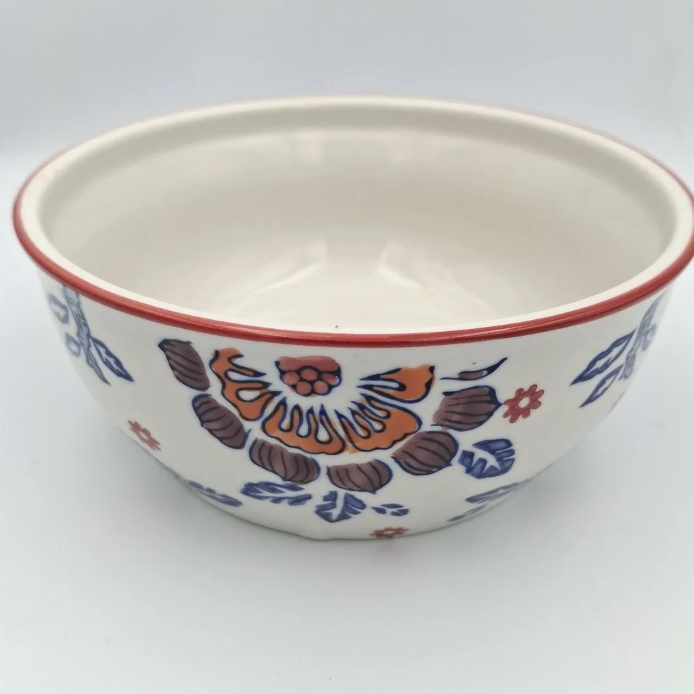 Yokohama Studio‎ Miyabi Japan Handpainted Floral Ceramic Noodle Serving Bowl